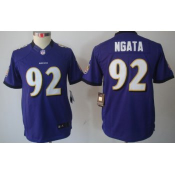Nike Baltimore Ravens #92 Haloti Ngata Purple Limited Kids Jersey