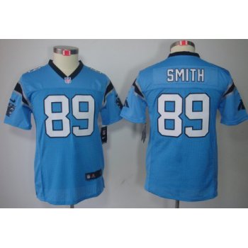 Nike Carolina Panthers #89 Steve Smith Light Blue Limited Kids Jersey