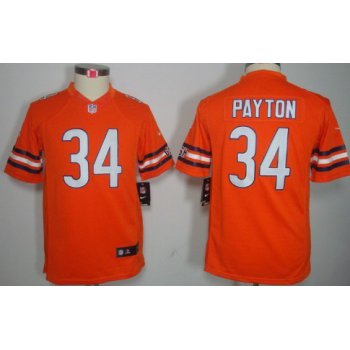 Nike Chicago Bears #34 Walter Payton Orange Limited Kids Jersey