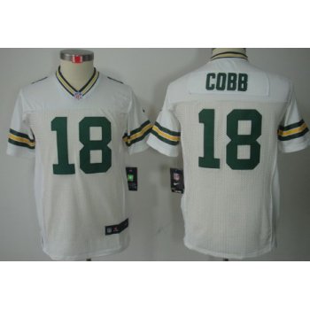 Nike Green Bay Packers #18 Randall Cobb White Limited Kids Jersey