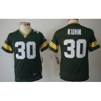 Nike Green Bay Packers #30 John Kuhn Green Limited Kids Jersey