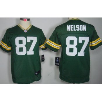 Nike Green Bay Packers #87 Jordy Nelson Green Limited Kids Jersey