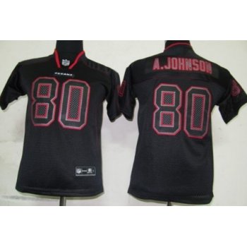 Nike Houston Texans #80 Andre Johnson Lights Out Black Kids Jersey
