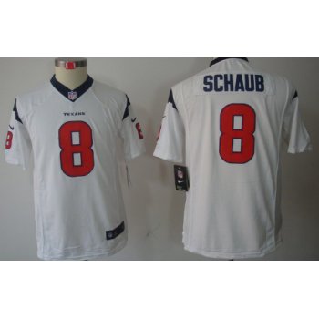 Nike Houston Texans #8 Matt Schaub White Limited Kids Jersey