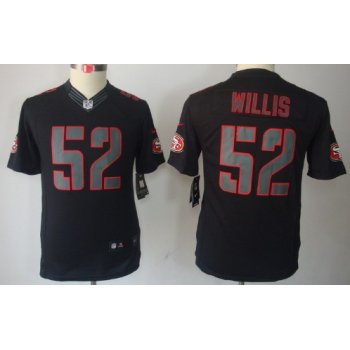 Nike San Francisco 49ers #52 Patrick Willis Black Impact Limited Kids Jersey
