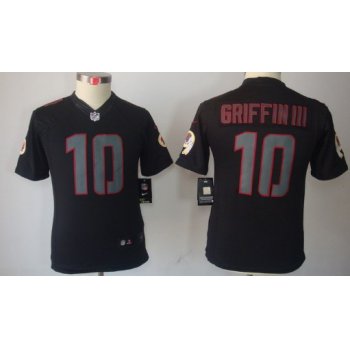 Nike Washington Redskins #10 Robert Griffin III Black Impact Limited Kids Jersey