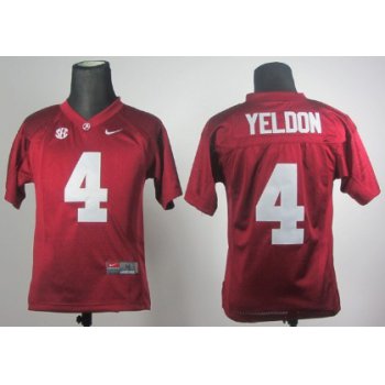 Alabama Crimson Tide #4 T.J Yeldon Red Kids Jersey