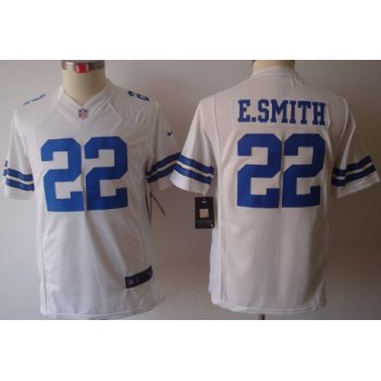 Nike Dallas Cowboys #22 Emmitt Smith White Limited Kids Jersey