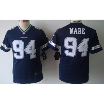 Nike Dallas Cowboys #94 DeMarcus Ware Blue Limited Kids Jersey