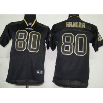 Nike New Orleans Saints #80 Jimmy Graham Lights Out Black Kids Jersey