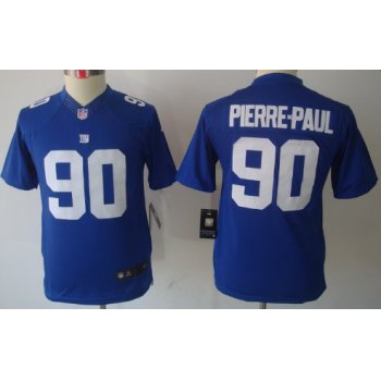 Nike New York Giants #90 Jason Pierre-Paul Blue Limited Kids Jersey