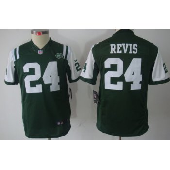 Nike New York Jets #24 Darrelle Revis Green Limited Kids Jersey