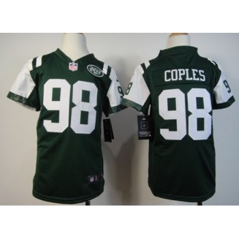 Nike New York Jets #98 Quinton Coples Green Game Kids Jersey