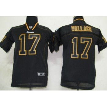Nike Pittsburgh Steelers #17 Mike Wallace Lights Out Black Kids Jersey