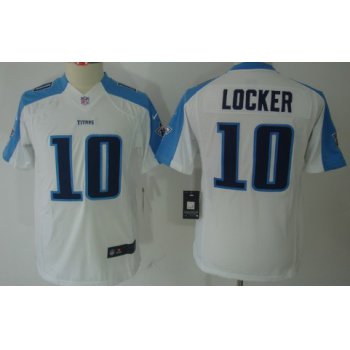 Nike Tennessee Titans #10 Jake Locker White Limited Kids Jersey