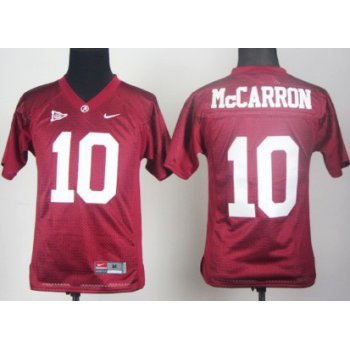 Alabama Crimson Tide #10 A.J. McCarron Red Kids Jersey