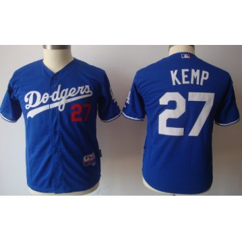 Los Angeles Dodgers #27 Matt Kemp Blue Kids Jersey