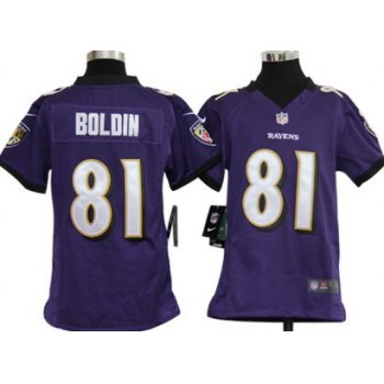 Nike Baltimore Ravens #81 Anquan Boldin Purple Game Kids Jersey