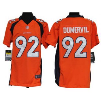 Nike Denver Broncos #92 Elvis Dumervil Orange Game Kids Jersey