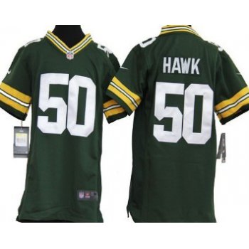 Nike Green Bay Packers #50 A.J. Hawk Green Game Kids Jersey
