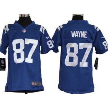 Nike Indianapolis Colts #87 Reggie Wayne Blue Game Kids Jersey