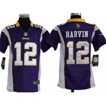 Nike Minnesota Vikings #12 Percy Harvin Purple Game Kids Jersey