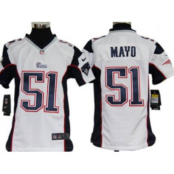 Nike New England Patriots #51 Jerod Mayo White Game Kids Jersey