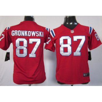 Nike New England Patriots #87 Rob Gronkowski Red Game Kids Jersey