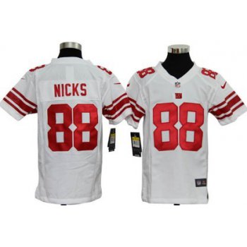 Nike New York Giants #88 Hakeem Nicks White Game Kids Jersey