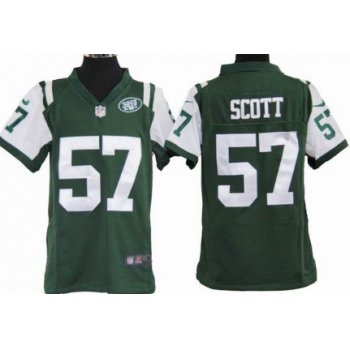 Nike New York Jets #57 Bart Scott Green Game Kids Jersey