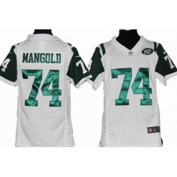 Nike New York Jets #74 Nick Mangold White Game Kids Jersey