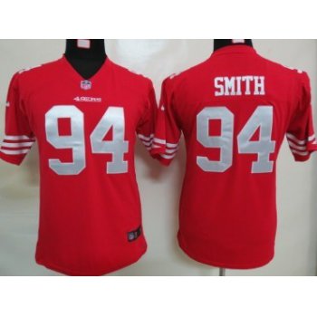 Nike San Francisco 49ers #94 Justin Smith Red Game Kids Jersey