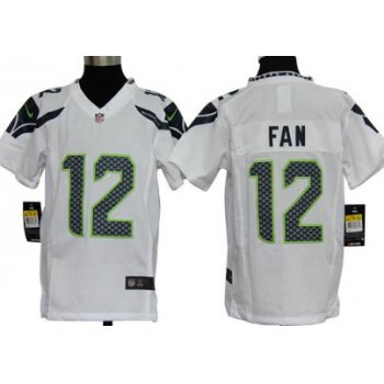Nike Seattle Seahawks #12 Fan White Game Kids Jersey