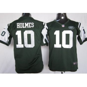 Nike New York Jets #10 Santonio Holmes Green Game Kids Jersey
