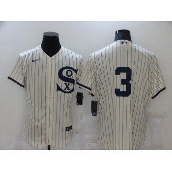 Men's Chicago White Sox #3 Harold Baines 2021 Cream Navy Field of Dreams Flex Base Stitched Jersey