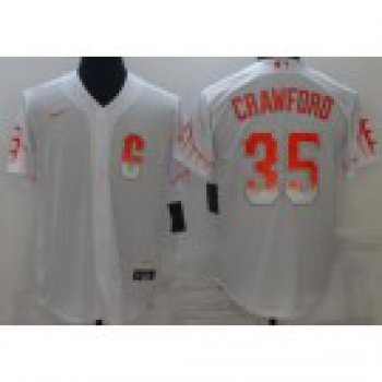 Men's San Francisco Giants #35 Brandon Crawford White 2021 MLB Stitched Cool Base Nike Jersey