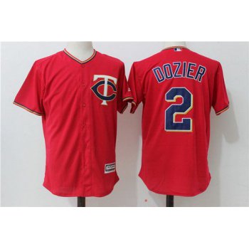 Men's Minnesota Twins #2 Brian Dozier Red Alternate Stitched MLB Majestic Cool Base Jersey