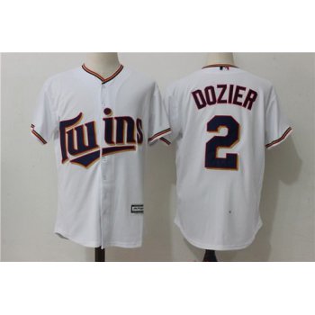 Men's Minnesota Twins #2 Brian Dozier White Home Stitched MLB Majestic Cool Base Jersey