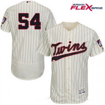 Men's Minnesota Twins #54 Ervin Santana Cream Alternate Stitched MLB Majestic Flex Base Jersey