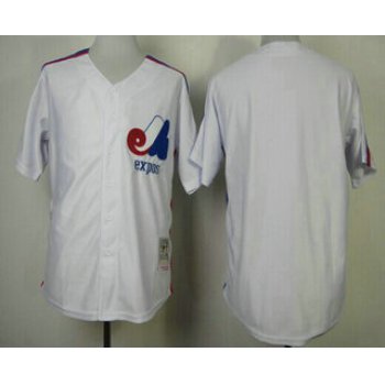 Men's Montreal Expos Blank 1982 White Mitchell & Ness Throwback Jersey