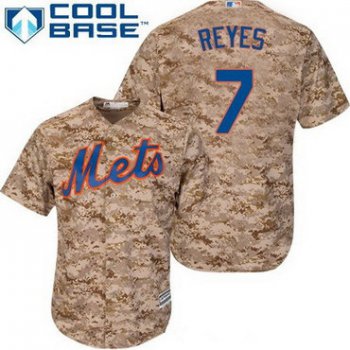 Men's New York Mets #7 Jose Reyes Camo Alternate Stitched MLB Majestic Cool Base Jersey