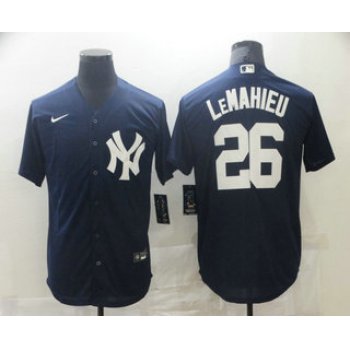 Men's New York Yankees #26 DJ LeMahieu Navy Blue White Number Stitched MLB Cool Base Nike Jersey