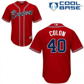 Men's Atlanta Braves #40 Bartolo Colon Red Alternate Stitched MLB Majestic Cool Base Jersey
