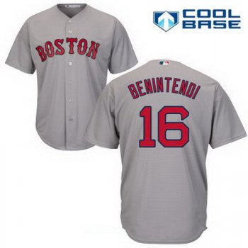 Men's Boston Red Sox #16 Andrew Benintendi Gray Road Stitched MLB Majestic Cool Base Jersey