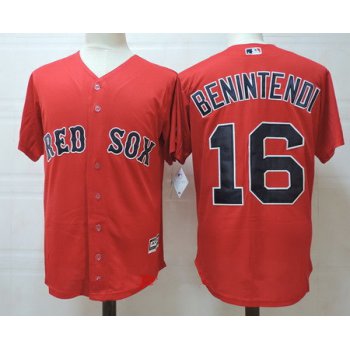 Men's Boston Red Sox #16 Andrew Benintendi Red Alternate Stitched MLB Majestic Cool Base Jersey
