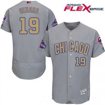 Men's Chicago Cubs #19 Koji Uehara Gray 2017 Gold Champion Flexbase Authentic Collection MLB Jersey