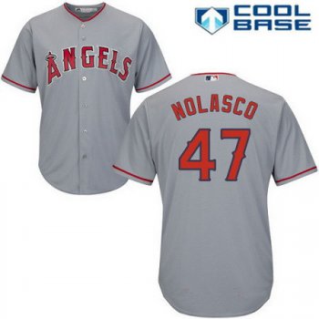 Men's Los Angeles Angels of Anaheim #47 Ricky Nolasco Gray Road Stitched MLB Majestic Cool Base Jersey