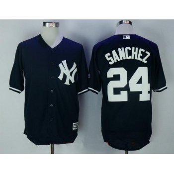 Men's New York Yankees #24 Gary Sanchez Navy Blue Name Stitched MLB Majestic Cool Base Jersey