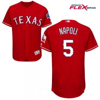 Men's Texas Rangers #5 Mike Napoli Red Alternate Stitched MLB Majestic Flex Base Jersey