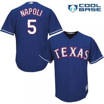 Men's Texas Rangers #5 Mike Napoli Royal Blue Alternate Stitched MLB Majestic Cool Base Jersey